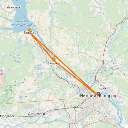 Карта путешествия: До Заволжья и обратно