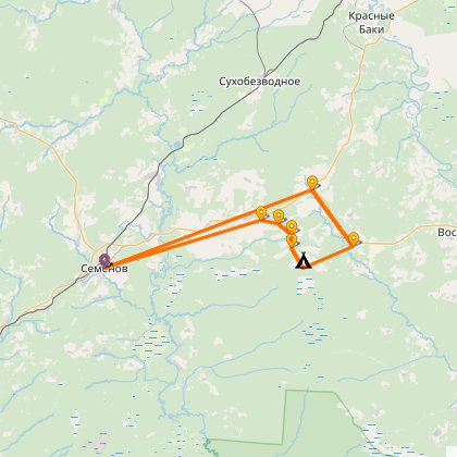 Карта путешествия: Велопрогулка на озеро Светлояр