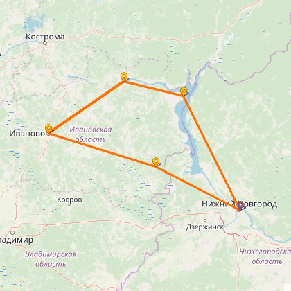 Карта путешествия: Одиночный шоссейный марафон. 600 км