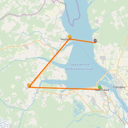 Карта путешествия: Через Горьковское Море...