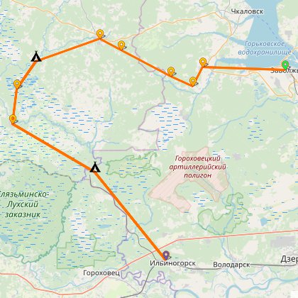 Карта путешествия: Во Фролищи через Ивановскую область