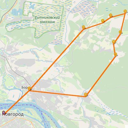 Карта путешествия: На «Омике» за Волгу