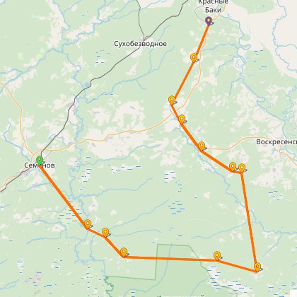 Карта путешествия: По закерженским лесам: Нестиары, Светлояр и много что еще