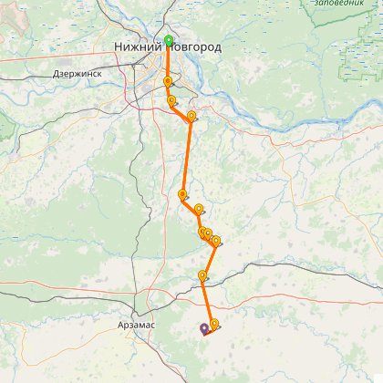 Карта путешествия: Через Зелёный город и Зелёные горы…