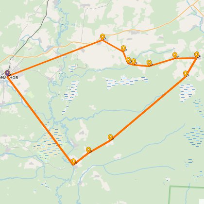 Карта путешествия: На Светлояр. Где-то тут ходил Батый.