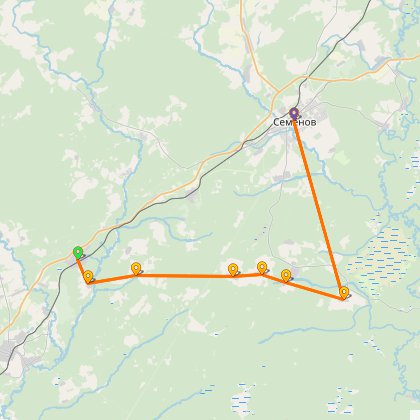 Карта путешествия: Лесными дорожками по первому снегу - 2005