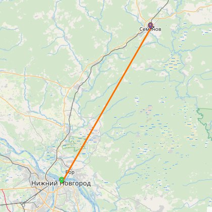 Карта путешествия: Осенний поход на Светлояр