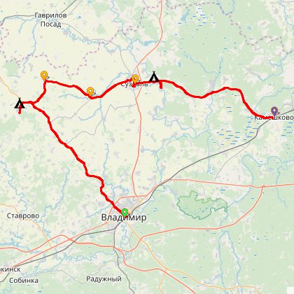 Карта путешествия: Суздаль