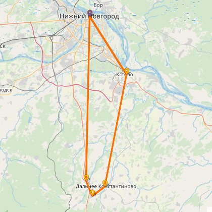 Карта путешествия: Горно-ветряной поход до Дальнего Константинова