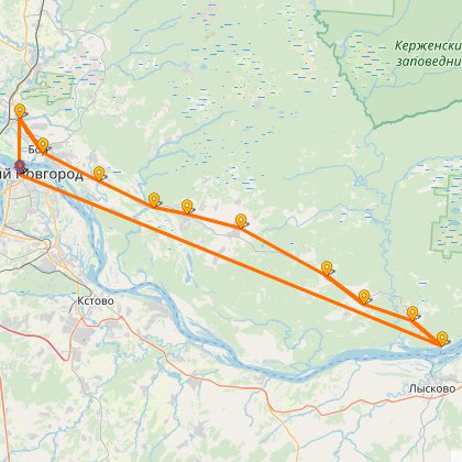 Карта путешествия: ПВД в Макарьев