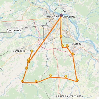 Карта путешествия: Монастыри и усадьбы Богородского района. Часть 1