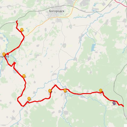 Карта путешествия: Кудрёшки - Ворсма - Оранки