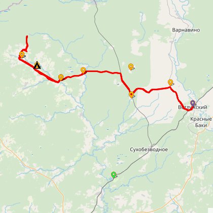 Карта путешествия: Ледовый поход к истокам Керженца