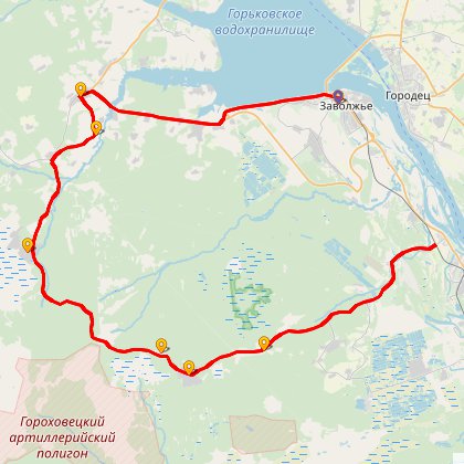 Карта путешествия: На вотчину князя Пожарского