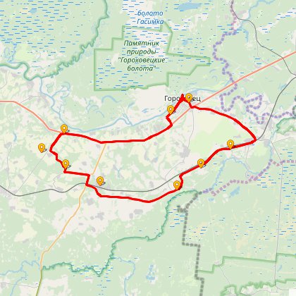 Карта путешествия: Гороховец - город-музей и его окрестности