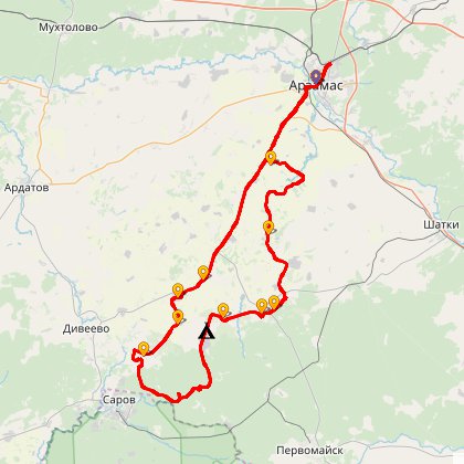 Карта путешествия: По святым местам земли Саровской