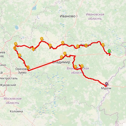 Карта путешествия: Золотое кольцо. Владимирские жемчужины