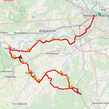Карта путешествия: ПВД в Горбатов