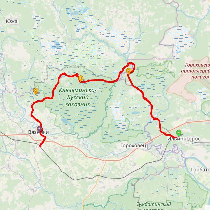 Карта путешествия: По лесам и озерам, версия 2007