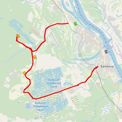 Карта путешествия: Зимний ПВД на источник святого Тихона и Бурцевский карьер