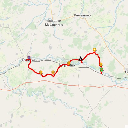 Карта путешествия: Зимний пвд2д на самый большой в области карьер.