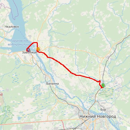 Карта путешествия: Первый пвд весны. Городец.