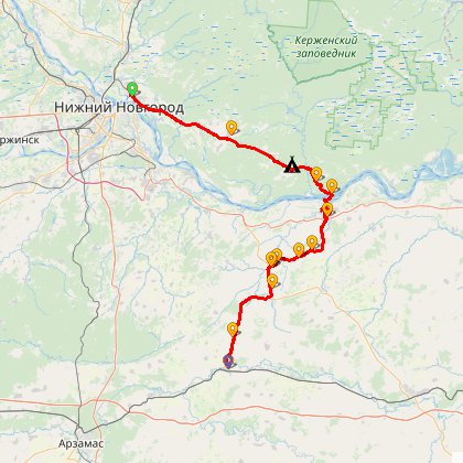 Карта путешествия: ТВТ-2008: С Волги на Пьяну
