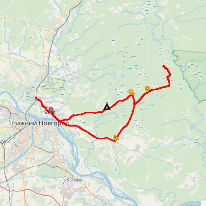 Карта путешествия: Большеорловское - Полевой Cтан