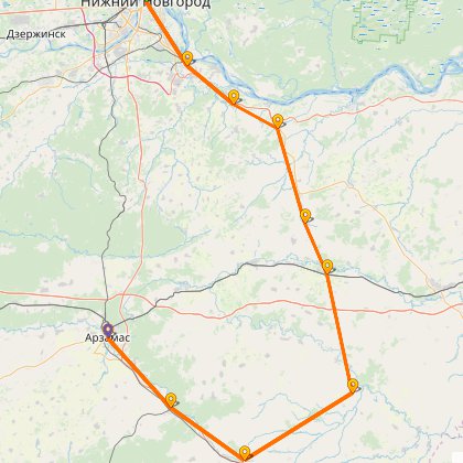 Карта путешествия: Через семь районов и три междуречья