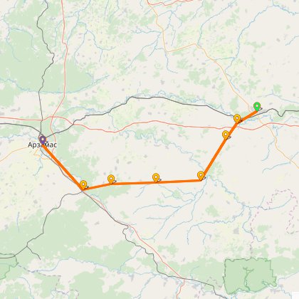 Карта путешествия: Пьянско-Тёшский экспресс