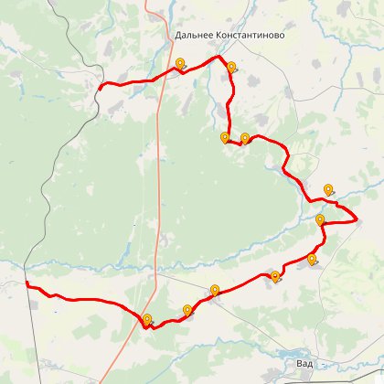 Карта путешествия: Ст. Сережа - ст. Суроватиха: на поиски древнемордовского городища