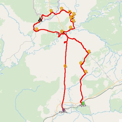 Карта путешествия: Ветлуга - река и город