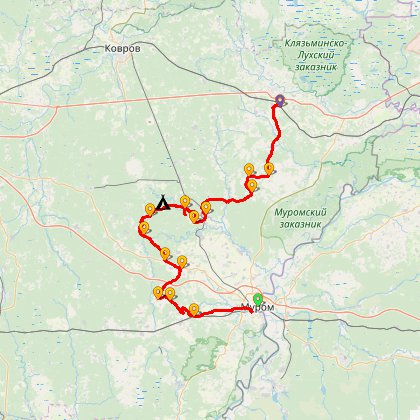 Карта путешествия: Куда-то во Владимирскую область