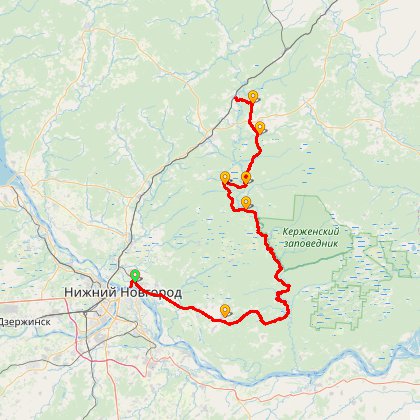 Карта путешествия: По Керженцу