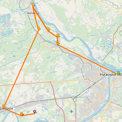 Карта путешествия: Велоосень-2008: "Гениальные творения Великого Инженера"
