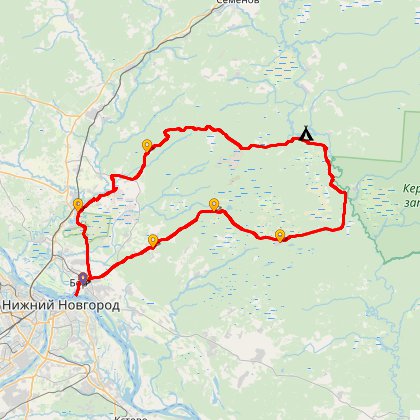 Карта путешествия: Бор, Ситниково, Корельское, Пионерский, Большеорловское