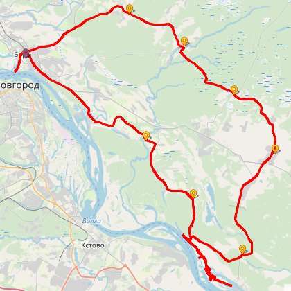 Карта путешествия: Бор, к.Ивановский, ППК, Октябрьский
