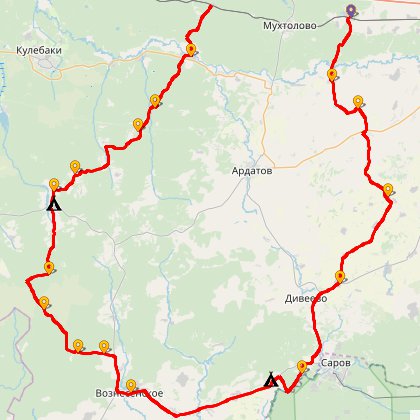 Карта путешествия: По узкой колее...