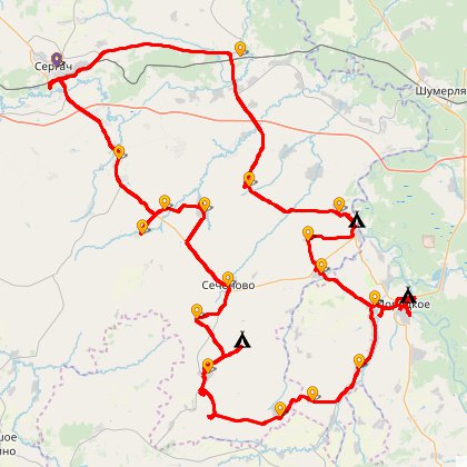 Карта путешествия: На Суру, в Поречье