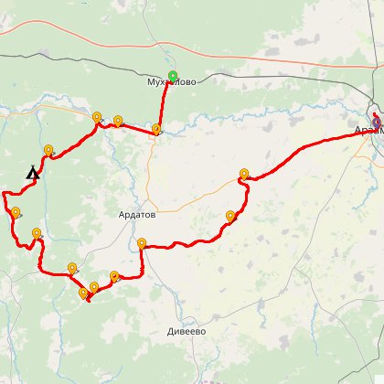 Карта путешествия: На Моляну через Кутузовский скит