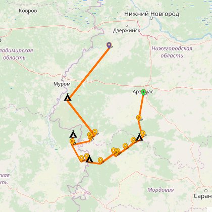 Карта путешествия: Велоосень Парамона в Примокшанье