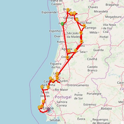 Карта путешествия: Tres pessoas com bicicletas.