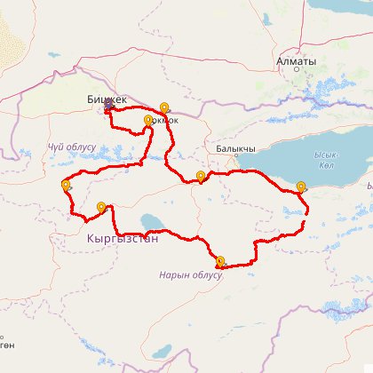 Карта путешествия: Наша Киргизия. Тянь-Шань - 2013