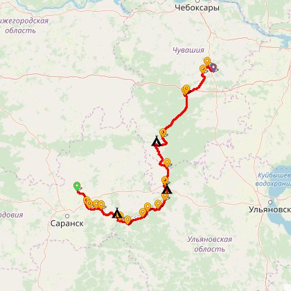 Карта путешествия: Вдоль Суры