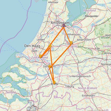 Карта путешествия: Рай велосипедиста-матрасника или путешествие по Голландии с заездом в Бельгию