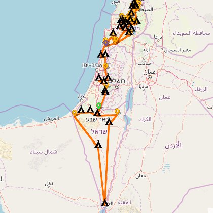 Карта путешествия: Израиль. Весна 2015
