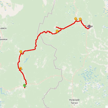 Карта путешествия: Северный Урал - 2018