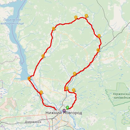 Карта путешествия: Бревет 300 "Заволжский"