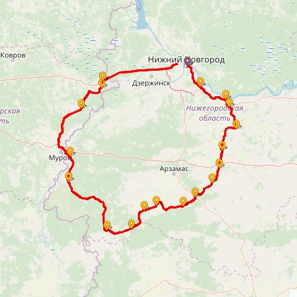 Карта путешествия: Бревет 600 "Дивеевский"