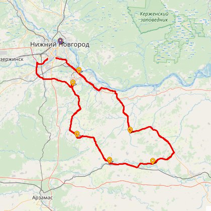 Карта путешествия: Бревет 300/2 "Пьянский"